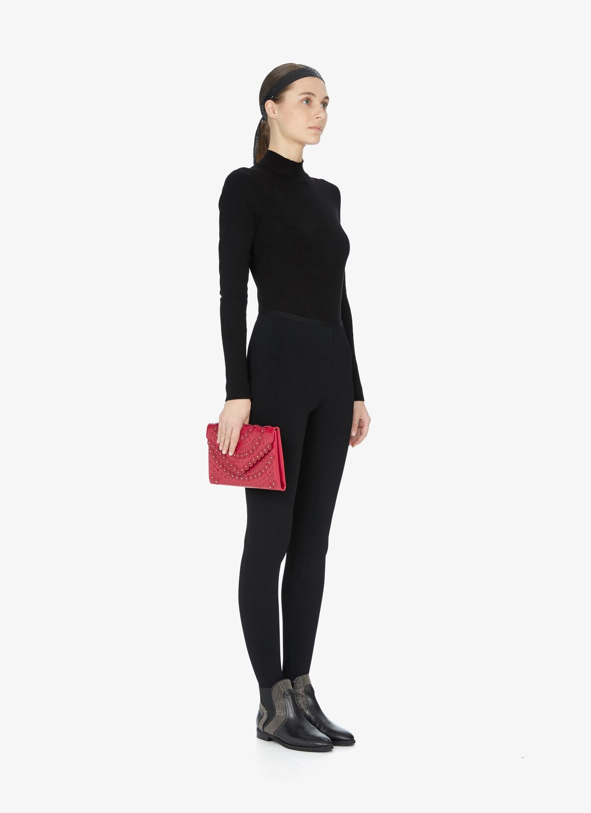OUM CL+ELAPHE N.VIENNE FLEUR LAQUE ALAÏA  OUM CL+ELAPHE N.VIENNE FLEUR LAQUE ROSSO VERNICE